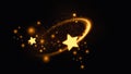 Gold abstract stars bokeh background Royalty Free Stock Photo