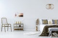 Gold accents in bedroom Royalty Free Stock Photo