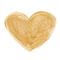 Gold acrylic heart. Hand drawn.