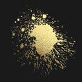 Gold acrylic paint on the black background. Vector illustration