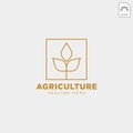 gold agriculture farm line badge vintage logo template vector illustration