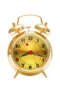 Gold alarm clock Royalty Free Stock Photo