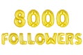 Eight thousand followers, gold color