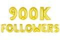 Nine hundred thousand followers, gold color