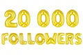 Twenty thousand followers, gold color