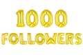 One thousand followers, gold color Royalty Free Stock Photo