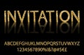 Gold alphabetic fonts Royalty Free Stock Photo