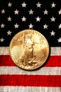 Gold American Eagle On American Flag