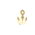 Gold Anchor icon isolated on white background. 3d illustration 3D render Royalty Free Stock Photo