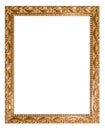 Gold ancient vintage frame isolated on white background Royalty Free Stock Photo