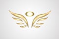 Gold angel logo icon vector