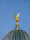 Gold angel on the roof in Dresden Royalty Free Stock Photo