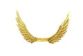 Gold angel wings isolated on white background,clipping path Royalty Free Stock Photo