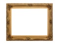 Gold antique frame isolated with clipping path Royalty Free Stock Photo
