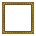 Gold antique frame isolated on white background