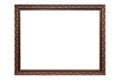 Gold antique picture frame isolated on white background, clipping path Royalty Free Stock Photo