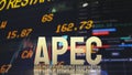 Gold apec or Asia pacific economic cooperation on chart background for event business concept 3d rendering
