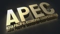 The gold apec or Asia pacific economic cooperation for event business concept 3d rendering