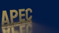 The gold apec or Asia pacific economic cooperation for event business concept 3d rendering