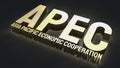 The gold apec or Asia pacific economic cooperation for event business concept 3d rendering