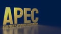 The gold apec or Asia pacific economic cooperation for event business concept 3d rendering