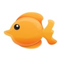 Gold aquarium fish icon, cartoon style Royalty Free Stock Photo