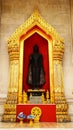 Gold Arch and black Buddha Statue Wat Benchamabophit The Marble Temple Tourism