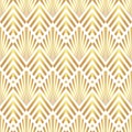 Gold Art Deco fans mosaic timeless pattern