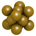 Gold (Au) metal, crystal structure