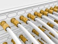 Gold audio video connectors Royalty Free Stock Photo