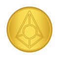 Gold Augur coin icon. golden Cryptocurrency coin money. blockchain symbol. Internet money