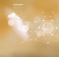 Gold aurum. The chemical element in the periodic table. Abstract composition Royalty Free Stock Photo