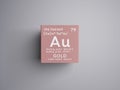 Gold. Aurum. Transition metals. Chemical Element of Mendeleev\'s Periodic Table. 3D illustration Royalty Free Stock Photo