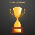Gold Award cup on stand Royalty Free Stock Photo