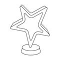 Gold award in the shape of a star.The prize for best role in an action film.Movie awards single icon in outline style
