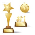 gold awards set. Vector illustration decorative design