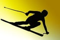 Gold Back Sport Silhouette - Speeding Skier