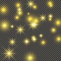 Gold backdrop with stars and dust sparkles Royalty Free Stock Photo