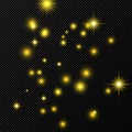 Gold backdrop with stars and dust sparkles Royalty Free Stock Photo