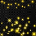 Gold backdrop with stars and dust sparkles Royalty Free Stock Photo