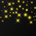 Gold backdrop with stars and dust sparkles Royalty Free Stock Photo