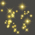 Gold backdrop with stars and dust sparkles Royalty Free Stock Photo