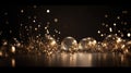 Gold background with bokeh, baubles and glitter, Christmas, Engagement, Wedding