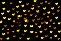 gold background bokeh lights heart soft, heart background colorful cute, heart bokeh light for dark wallpaper, light