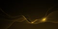 Vector abstract light gold effect, flow line, motion pattern and golden gradient color