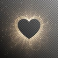 Gold background with frame heart