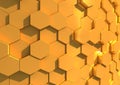 Gold background of hexagons Royalty Free Stock Photo