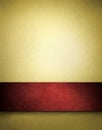 Gold background with red stripe for text or title Royalty Free Stock Photo
