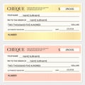 Check cheque, Chequebook template. Lines pattern lines Royalty Free Stock Photo