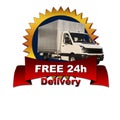 Gold Badge Free Delivery Royalty Free Stock Photo